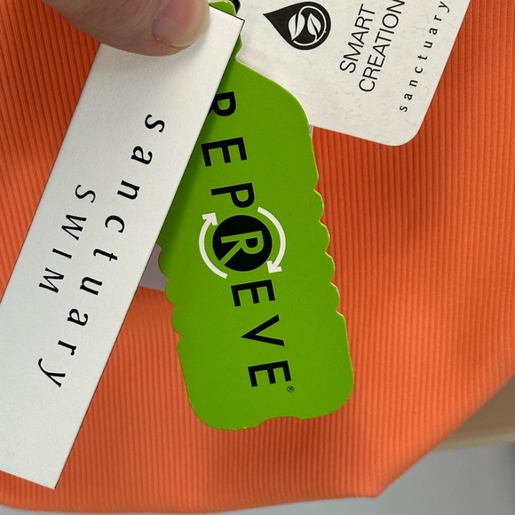 Sanctuary Repreve Smart Creation Bikini Swim Bottoms - Orange Pink - size Small - Picture 7 of 7